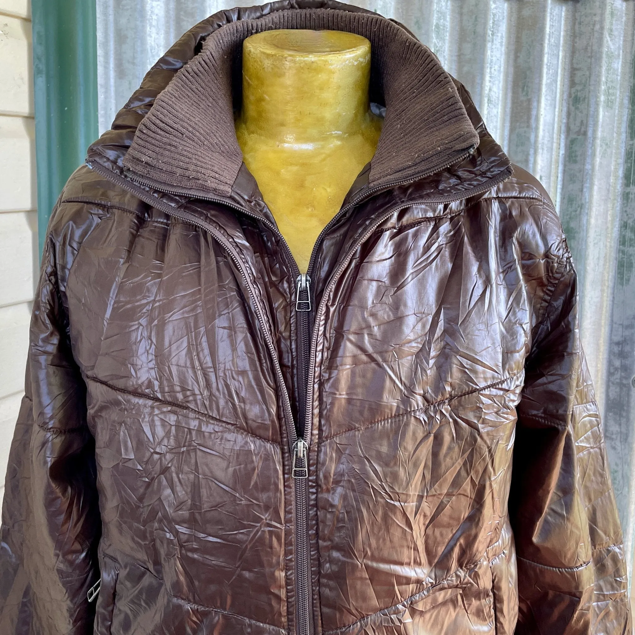 1990's Vintage Converse Bomber Jacket Brown Sz L - OOAK