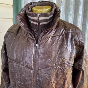 1990's Vintage Converse Bomber Jacket Brown Sz L - OOAK