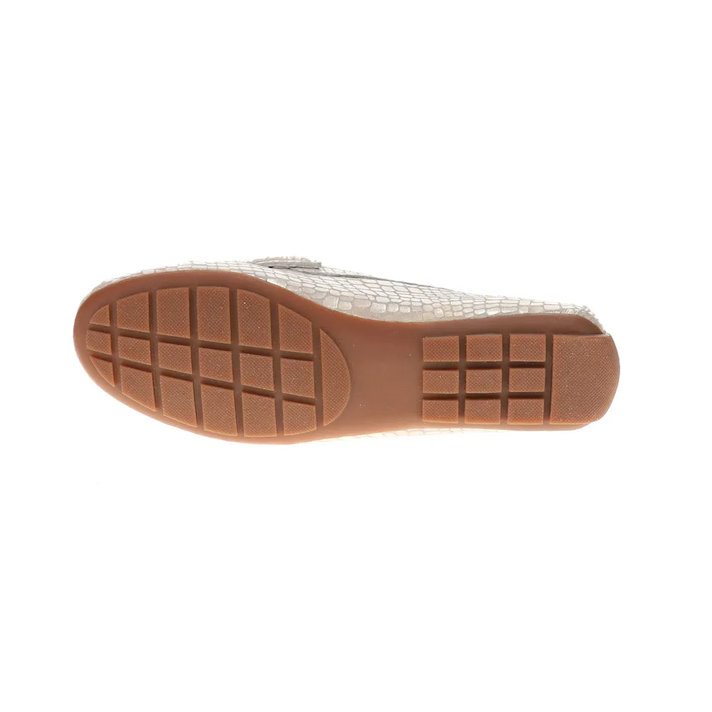 Aiker Metallic Snake Print Slip On Moccasins