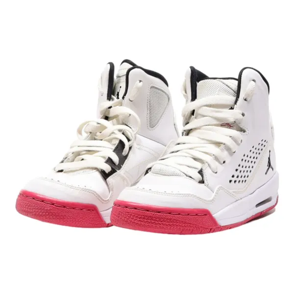 AIR JORDAN High Top Trainers White Leather Girls UK 4