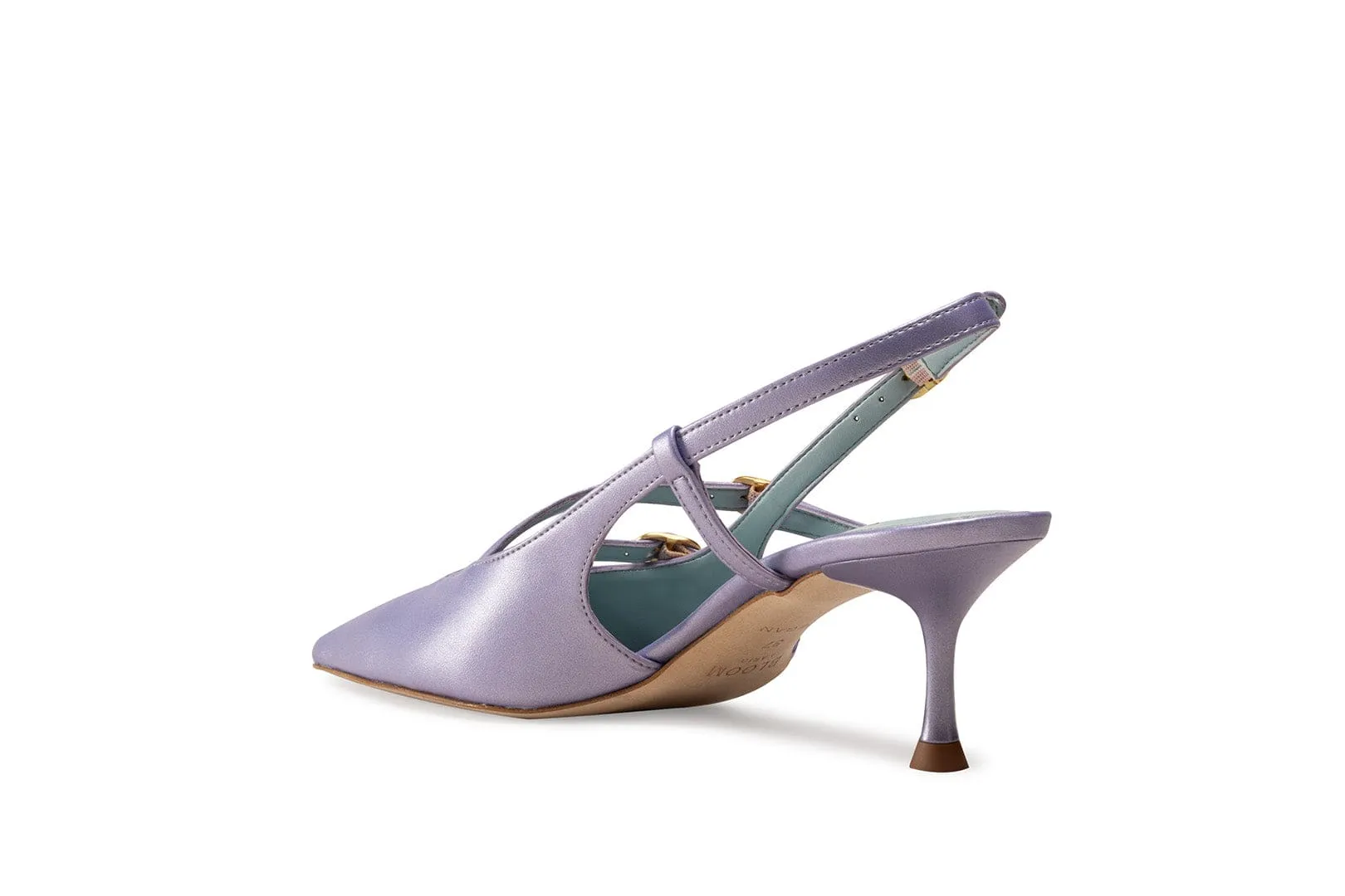 Alice Vegan Apple Leather Slingback Heels | Iridescent Violet