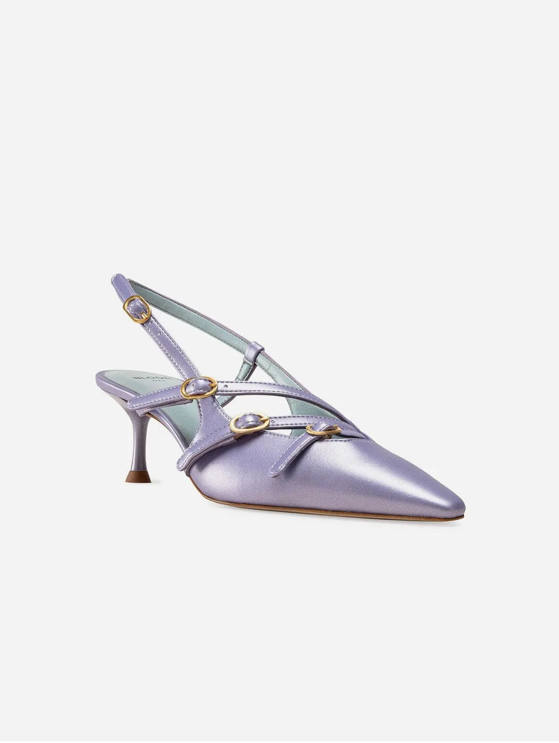 Alice Vegan Apple Leather Slingback Heels | Iridescent Violet