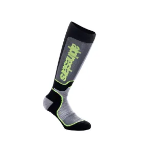 Alpinestars 2025 Youth MX Plus Socks Black Grey Yellow Fluo