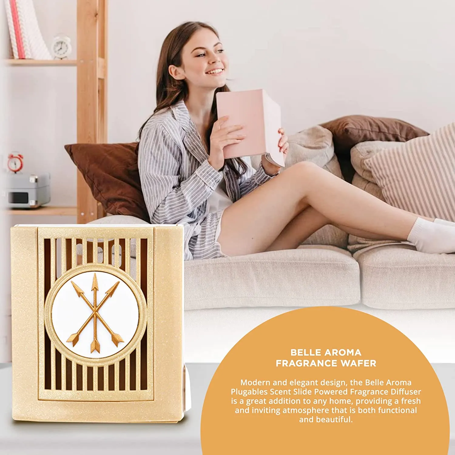Arrows Plugables® ScentSlide® Plugin Night Light Diffuser with 1 Fragrance Wafer - Frosted Sandstone