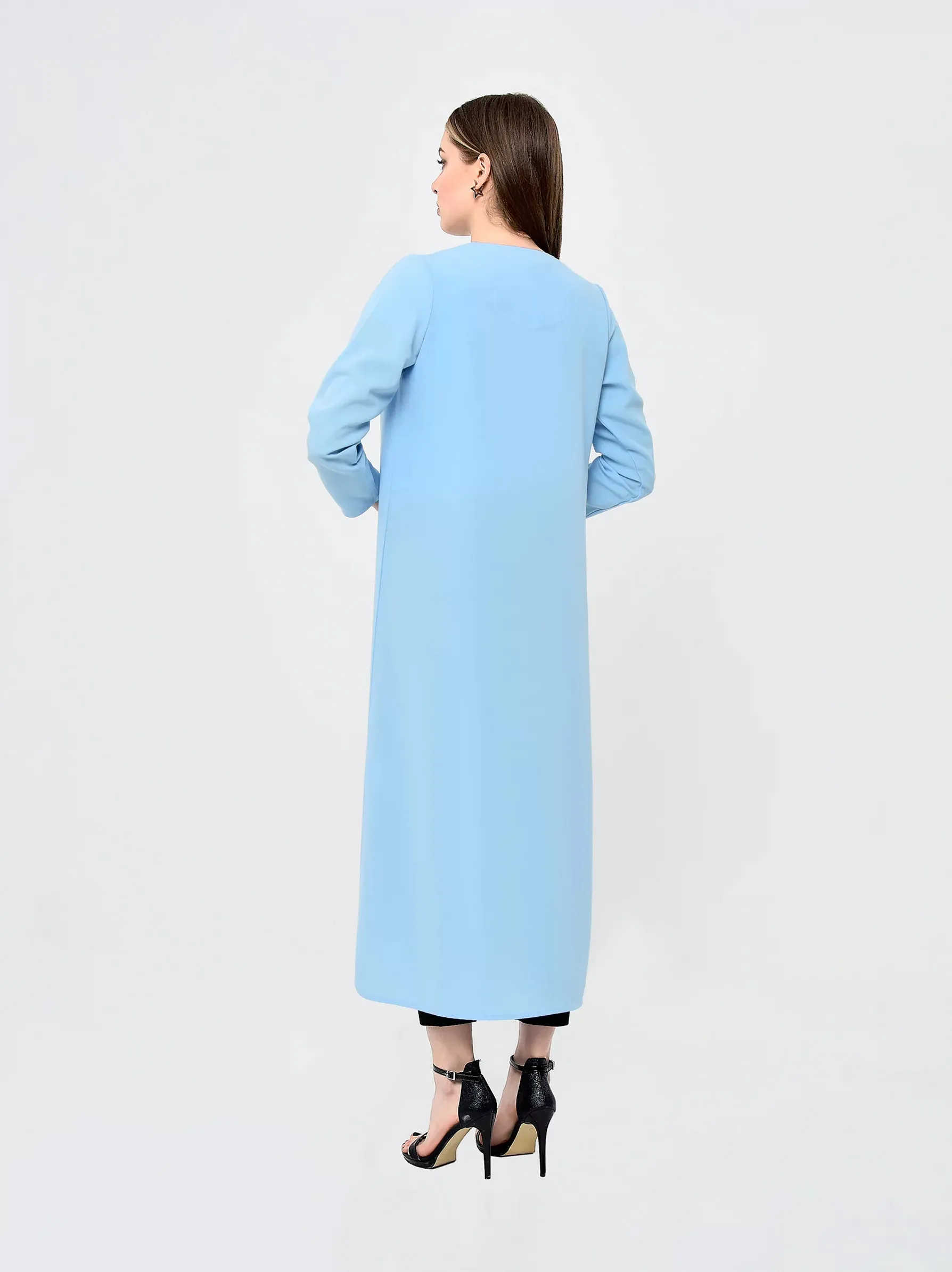 Baby Blue Longline Casual Kimono