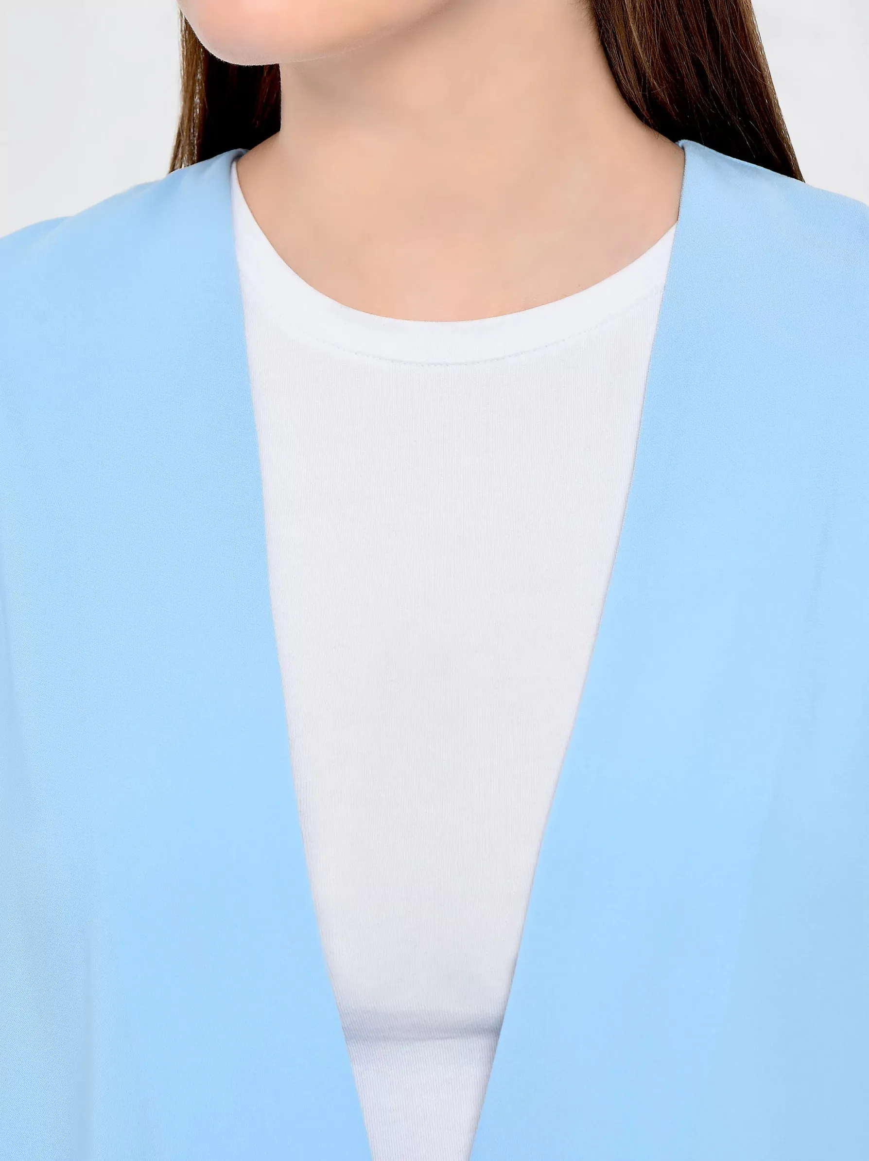 Baby Blue Longline Casual Kimono