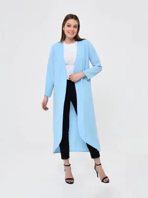 Baby Blue Longline Casual Kimono