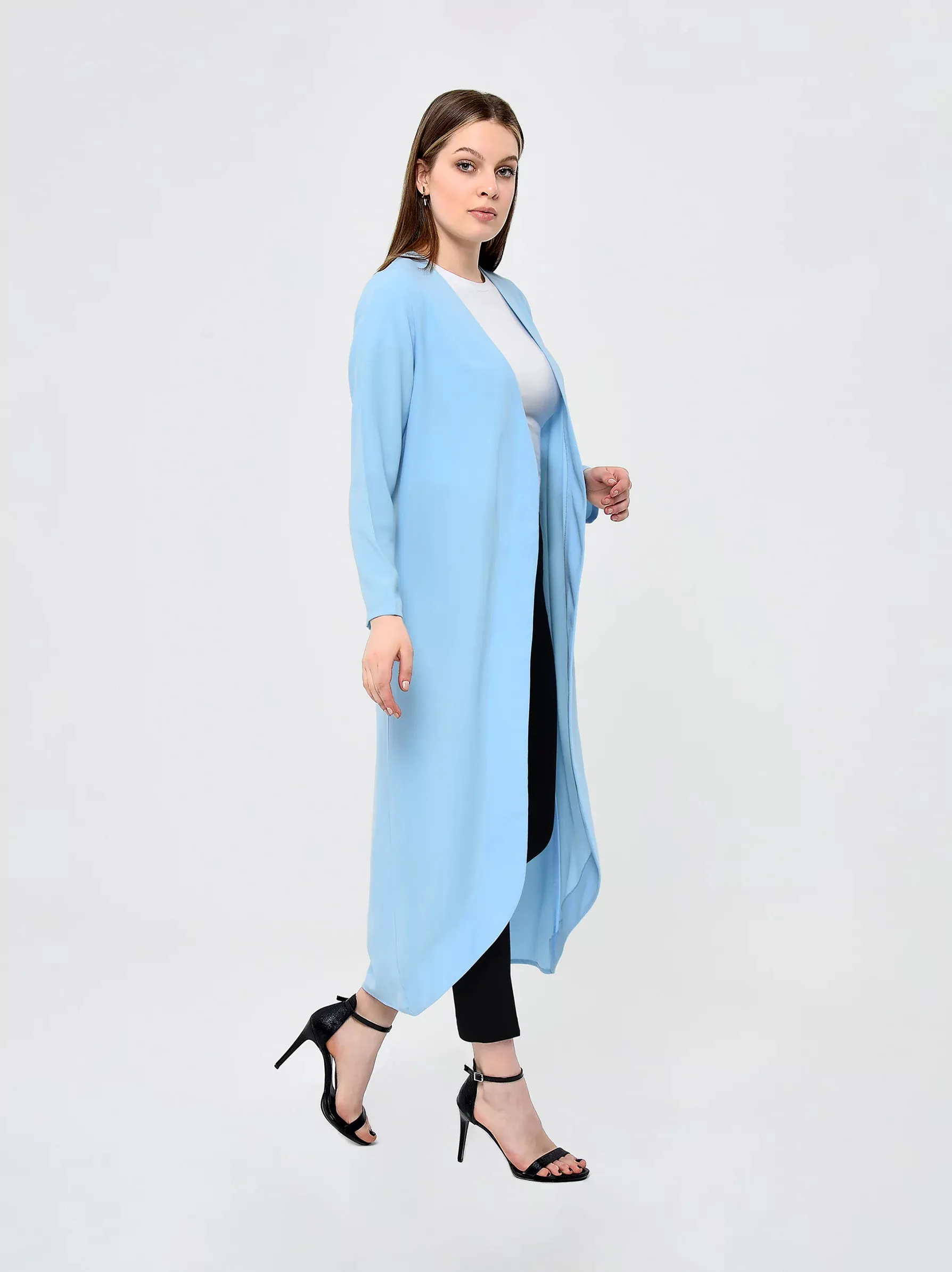 Baby Blue Longline Casual Kimono