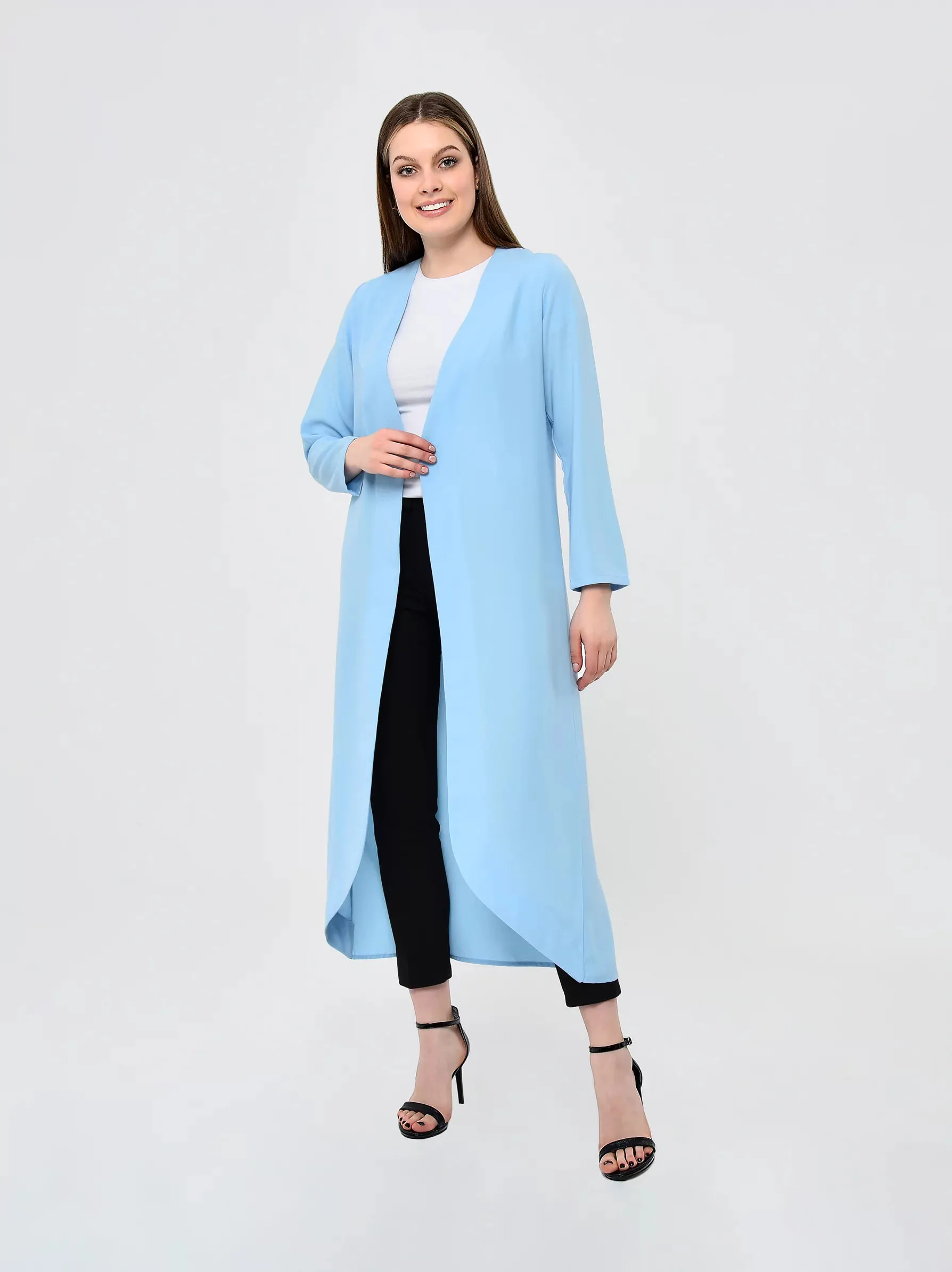 Baby Blue Longline Casual Kimono