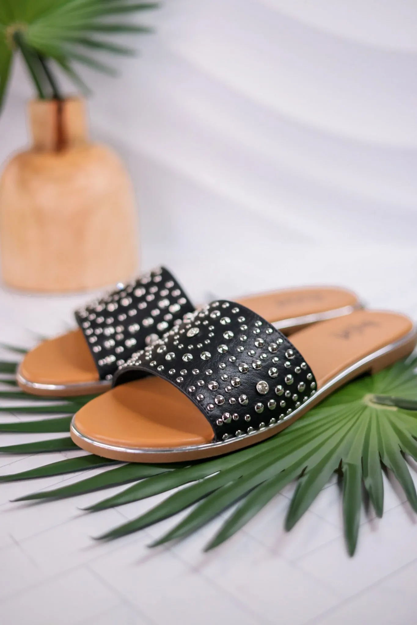 Bail Money Black Studded Sandals