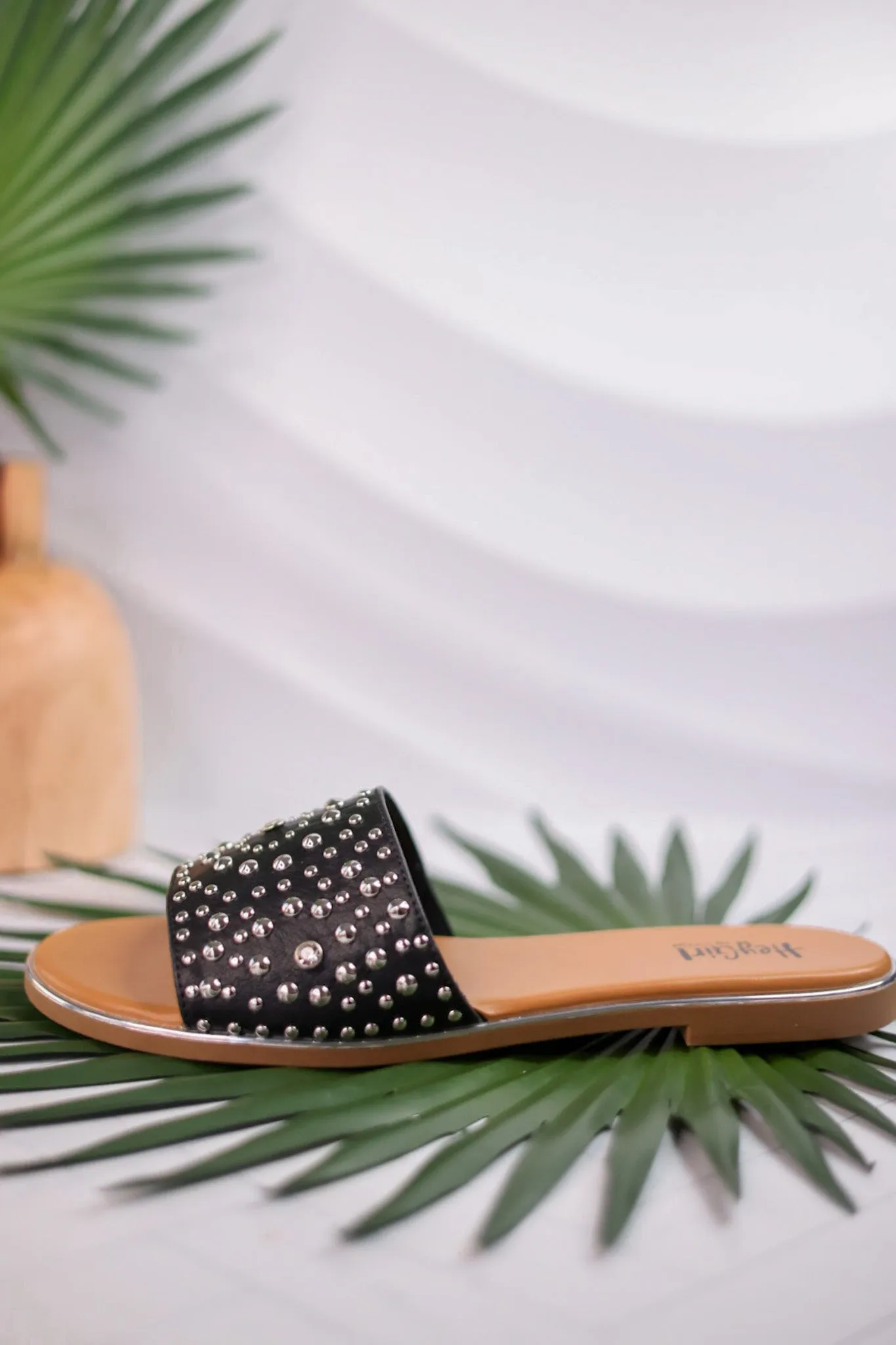 Bail Money Black Studded Sandals