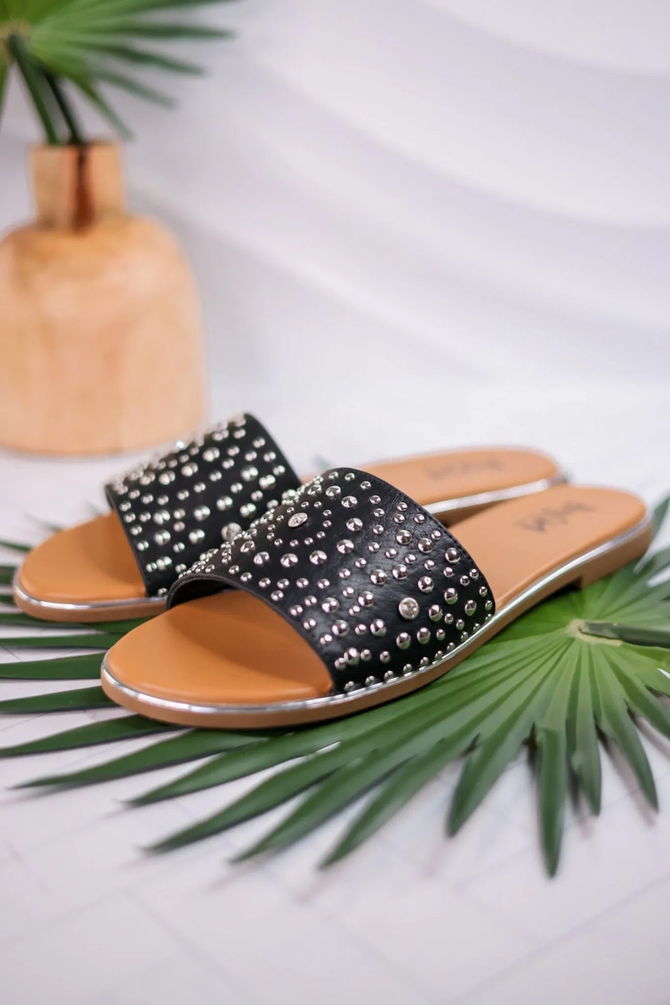 Bail Money Black Studded Sandals