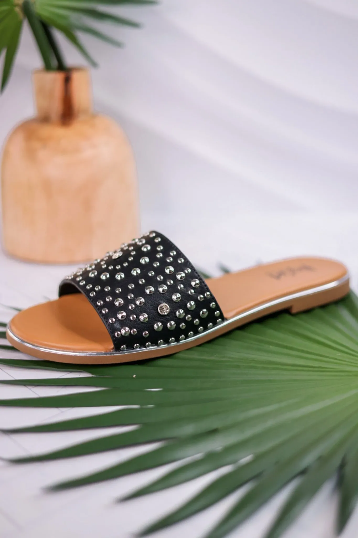Bail Money Black Studded Sandals