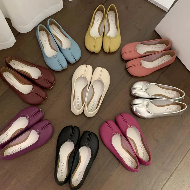 binfenxie  -  2024 Summer New Brand Split Toe Flats Shoes Women Brand Ballerina Soft Ladies Casual Laofer Shoes Moccasins Ladies Shoes Muje