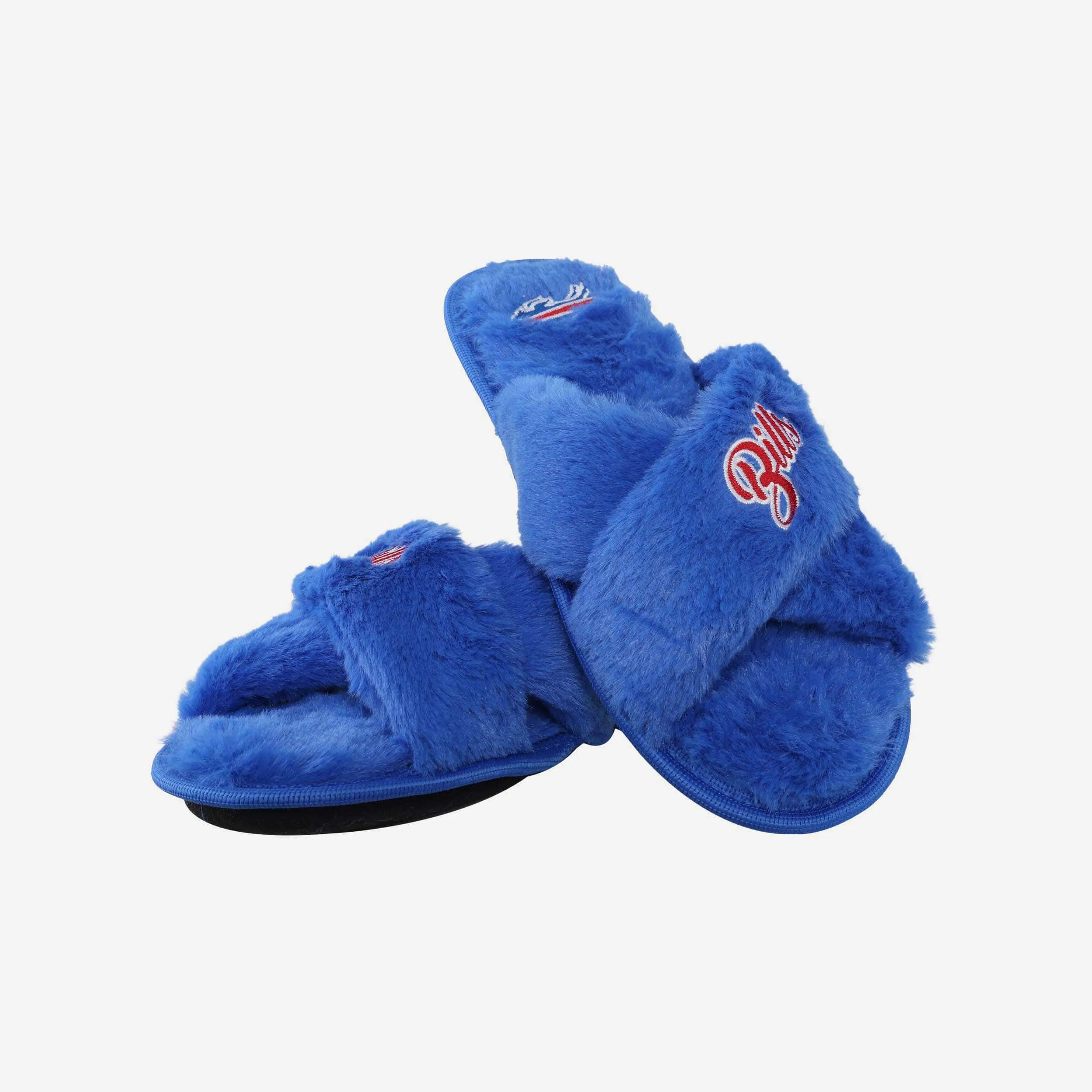 Buffalo Bills Womens Script Wordmark Fur Cross Slide