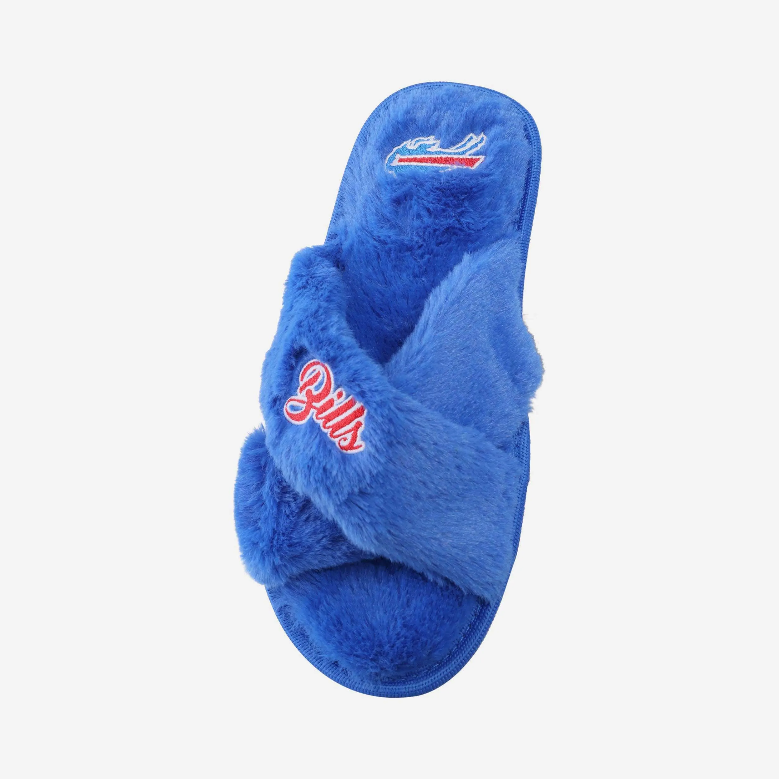 Buffalo Bills Womens Script Wordmark Fur Cross Slide