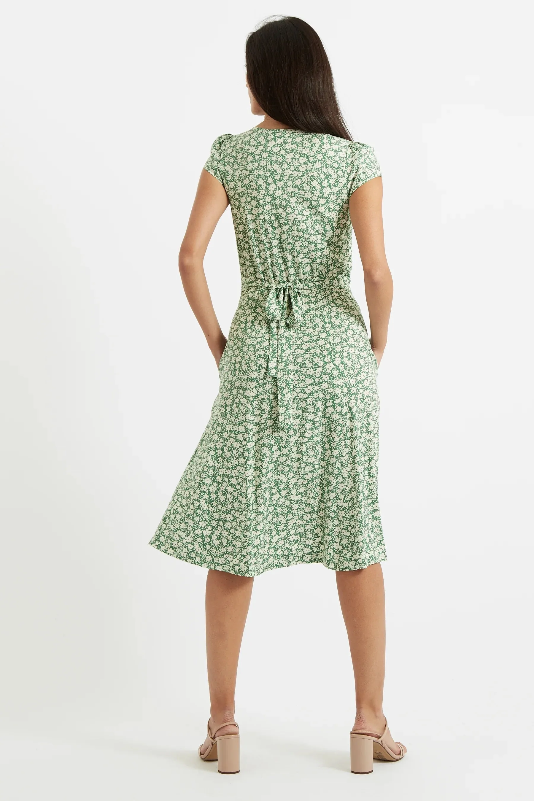 Cathleen Midi Periwinkle Dress Green