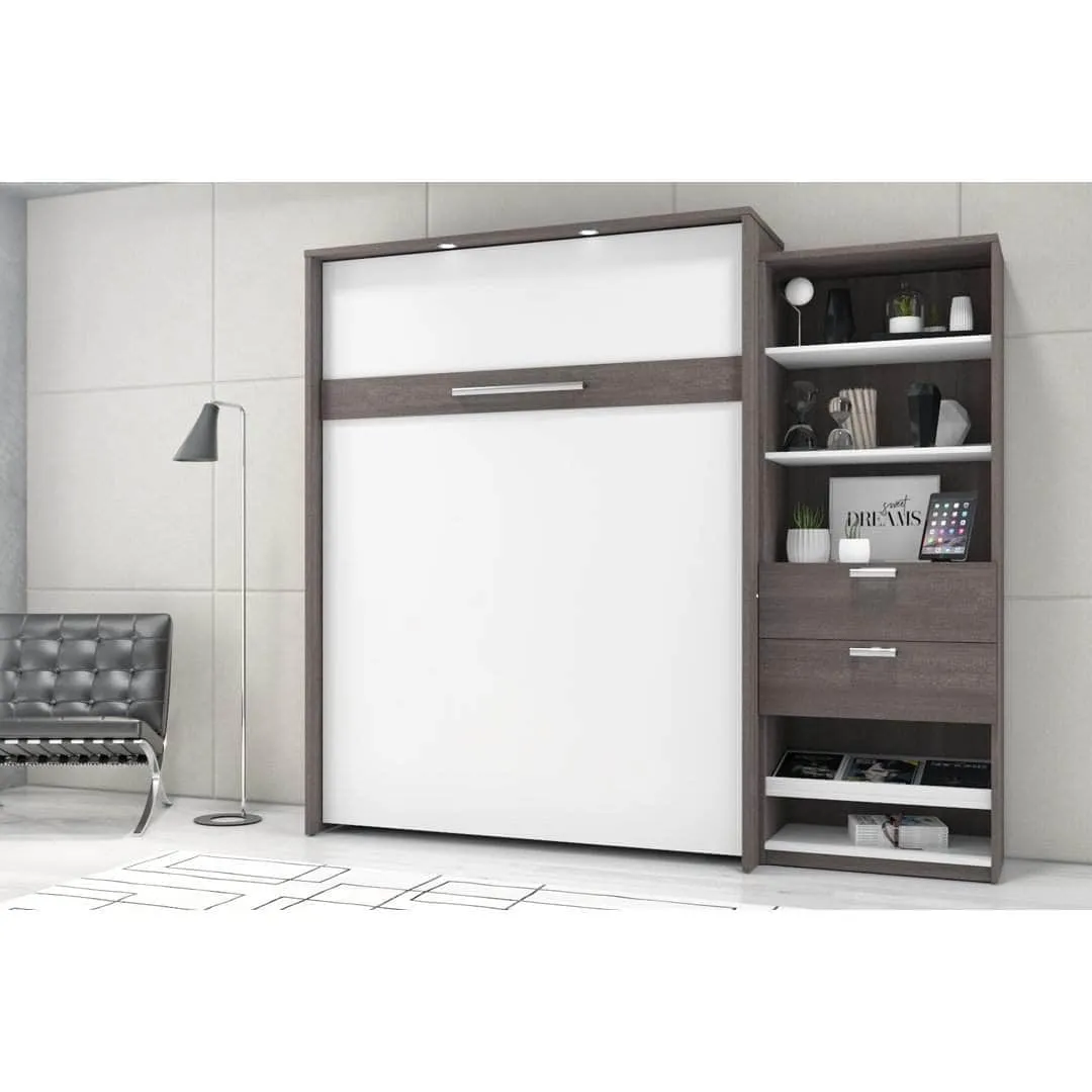 Cielo Queen Murphy Wall Bed and Storage Cabinet (95W) - Available in 2 Colours