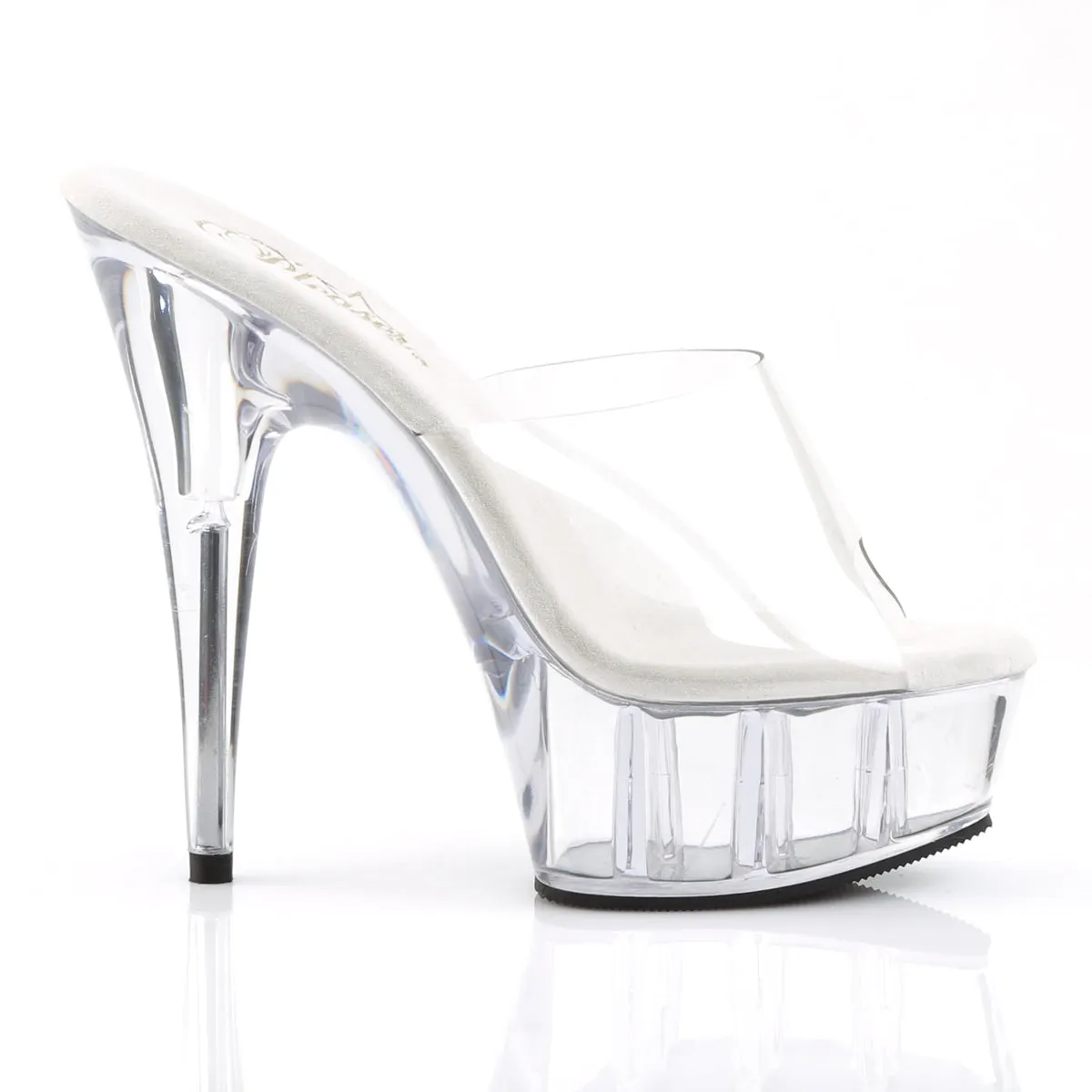 Clear Platform Slide Shoes DELIGHT-601-CLR