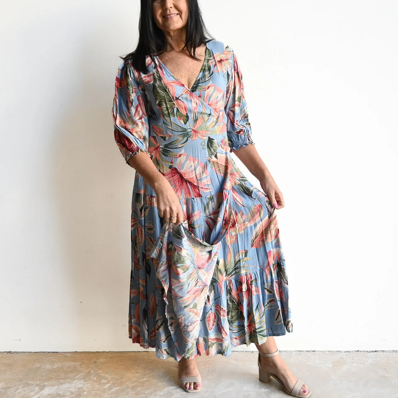 Crossover Midi Dress by Orientique Australia - Luzon - 71511
