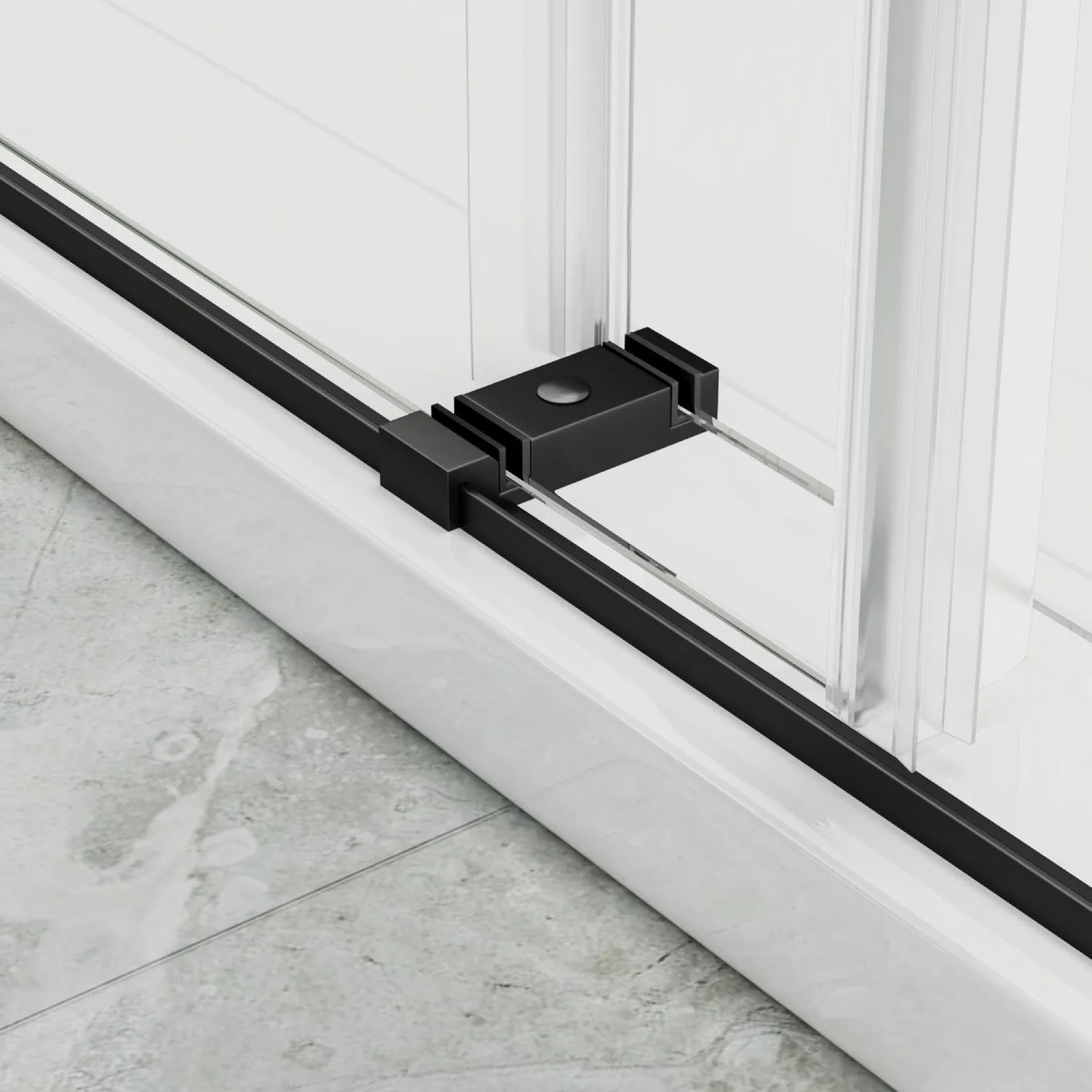 DELAVIN 56-60 Inch Width x 75 Inch Height Double Sliding Shower Door, Frameless Bathroom Door with Clear Glass