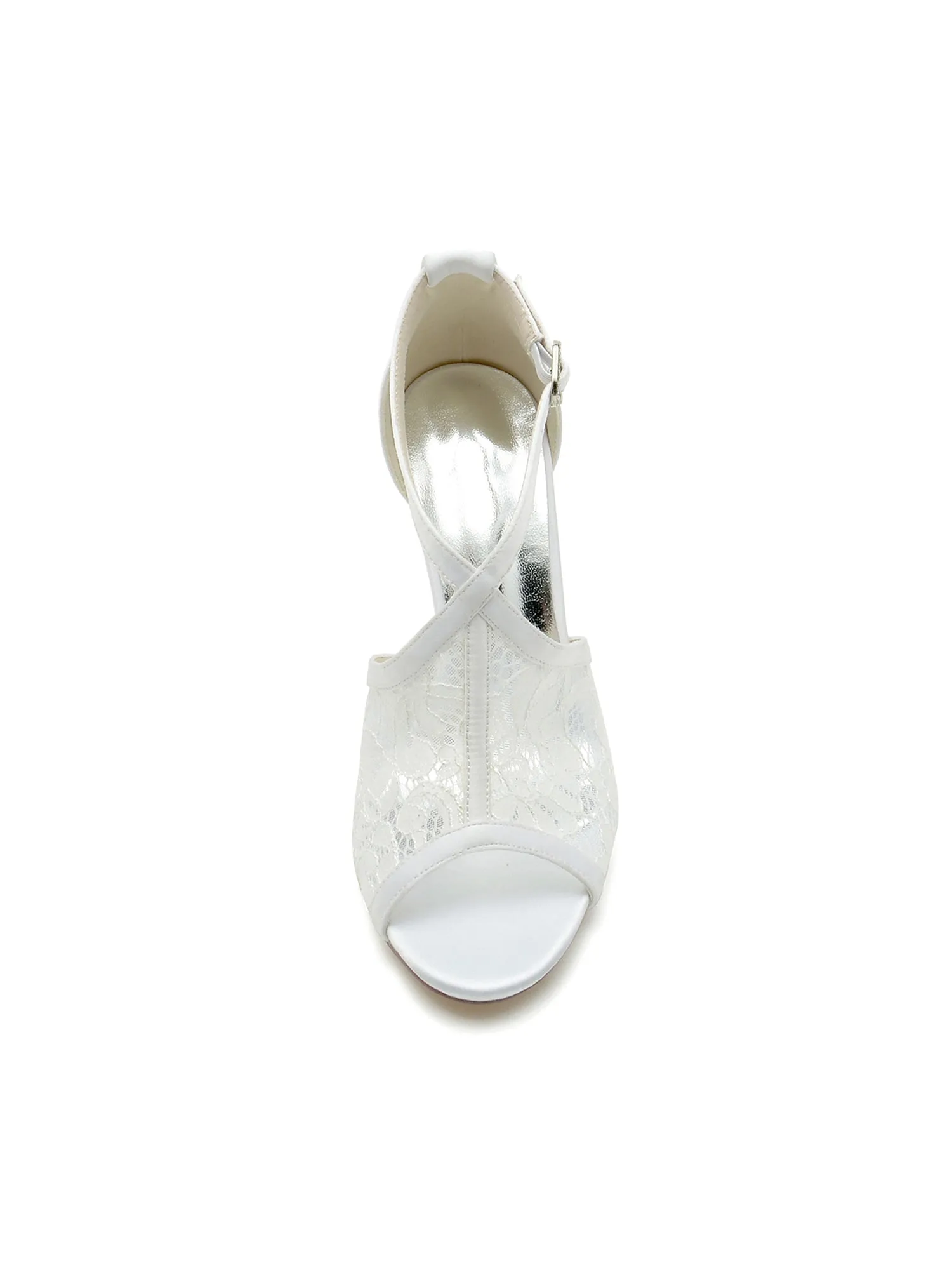 Elegant Simple Open Point Toe Lace Wedding Shoes