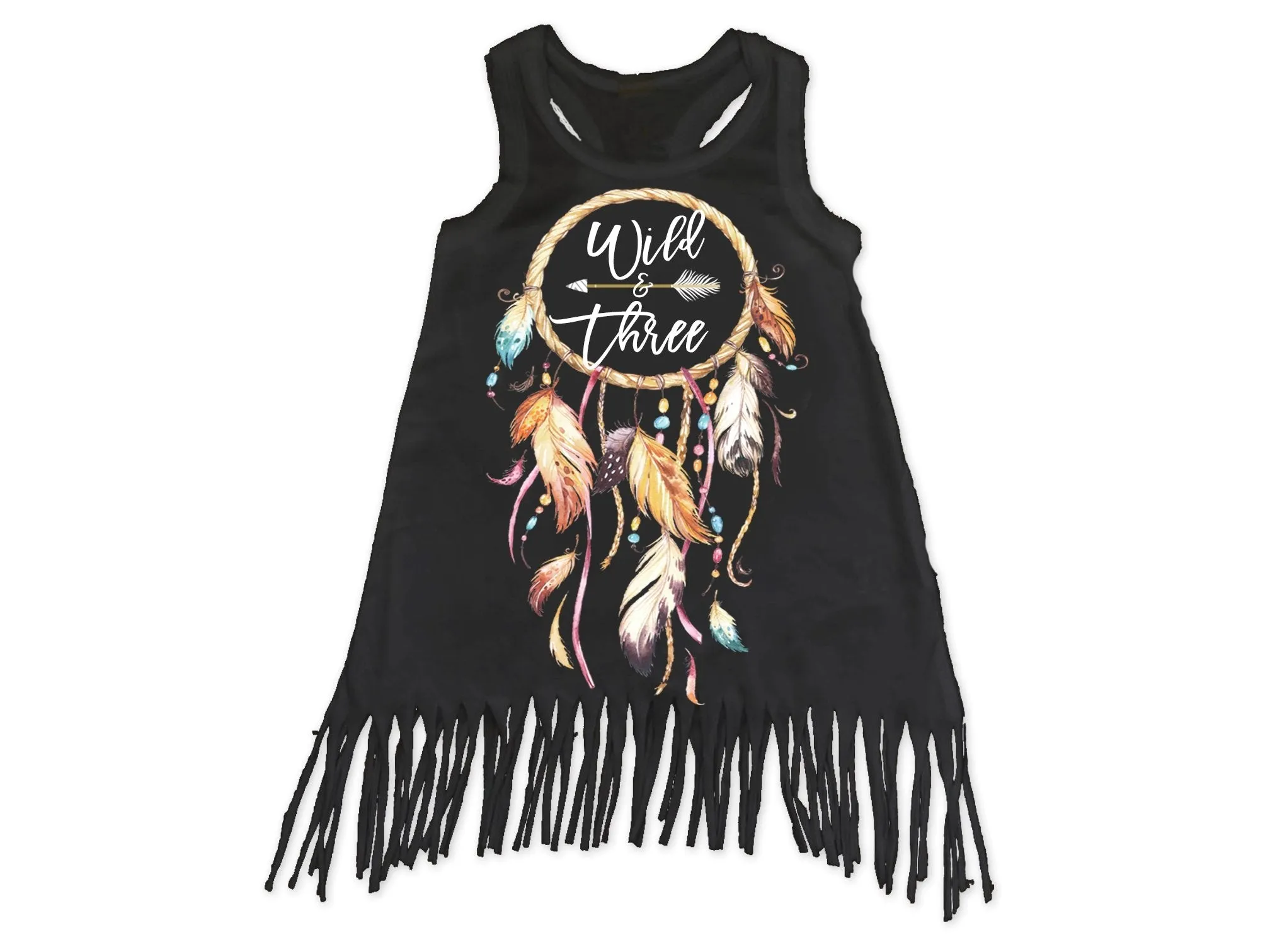 Girl's Wild & Three Boho Birthday Fringe Dress