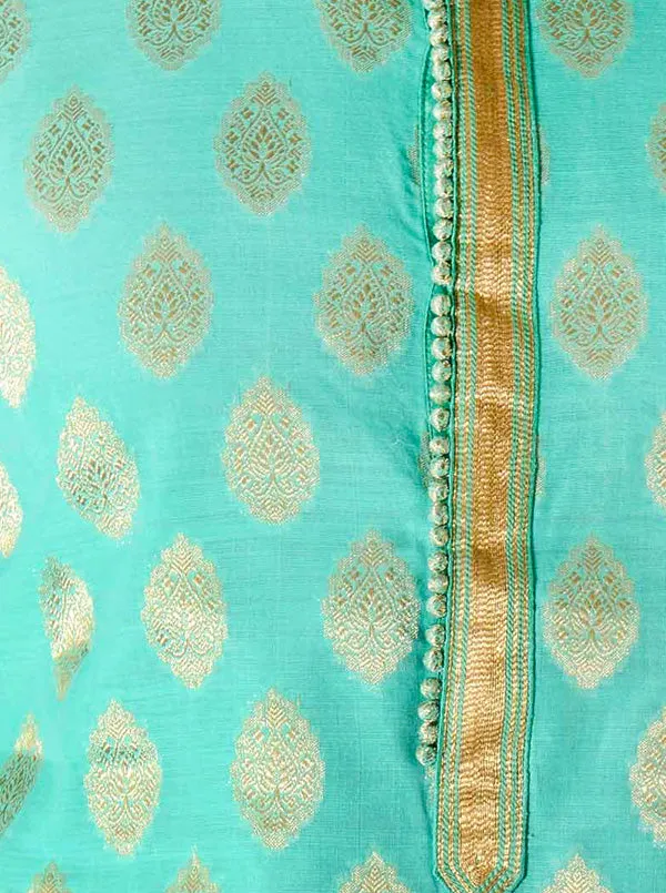 Green & Golden Kurta Set | Azania