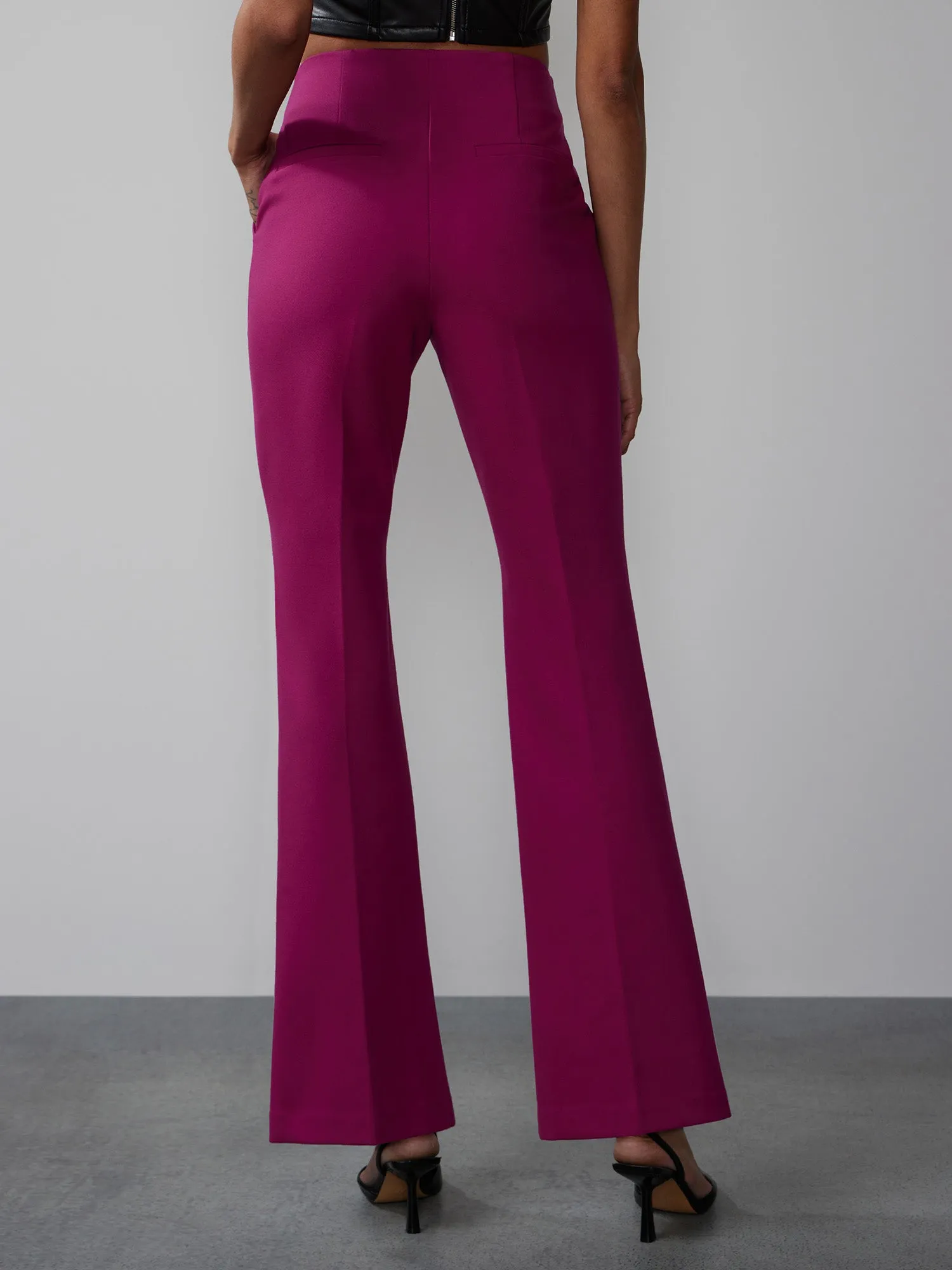 High Rise Ponte Flare Pant