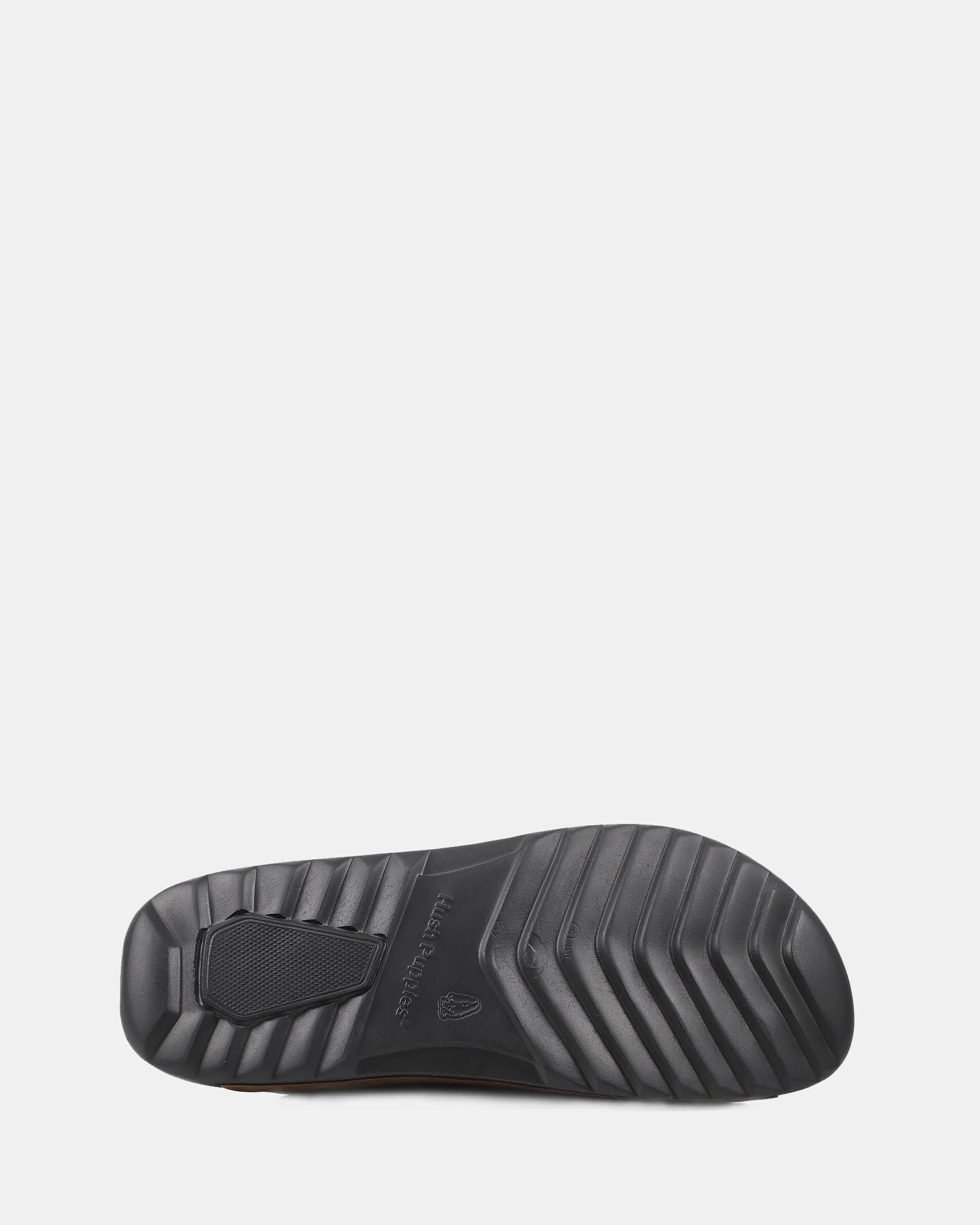 Hush Puppies Hoges Leather Slide - Black/Grey