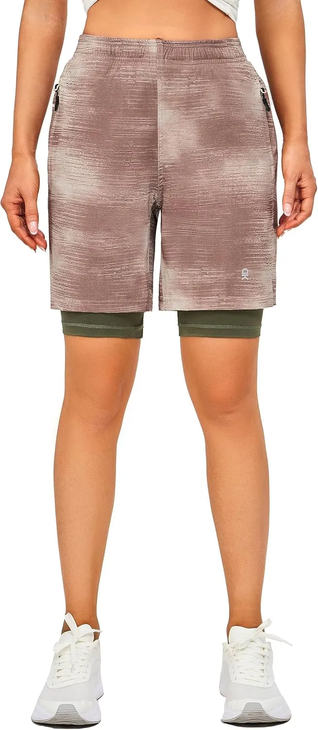 Little Donkey Andy Womens Quick Dry Board Shorts 9" Lightweight Stretch Swim Beach Shorts with Liner and Pockets