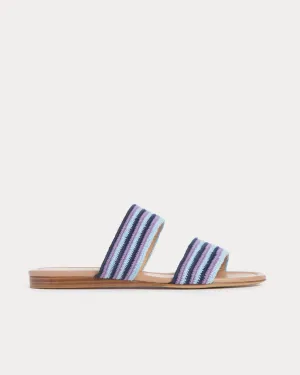 Lora Flat Crochet Nude / Navy Multi Sandals