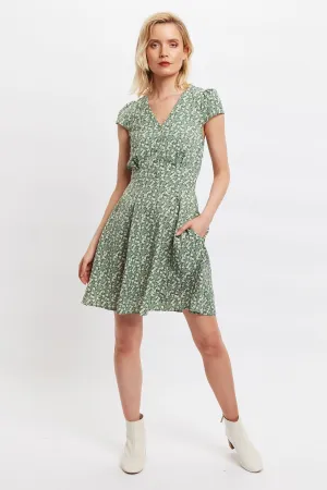 Louche Cathleen Double Daisy Print Mini Tea Dress
