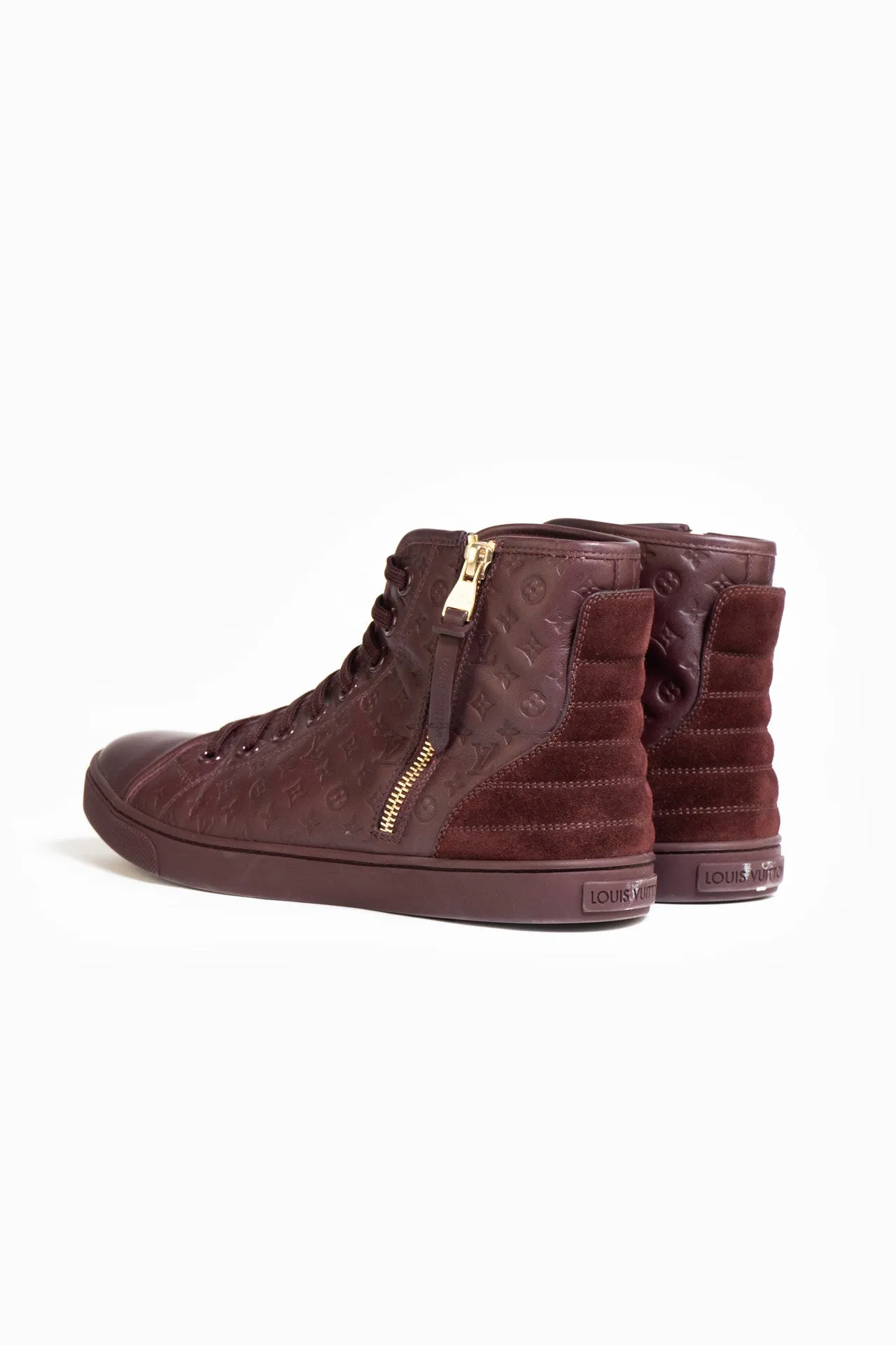 Louis Vuitton Burgundy Zipper Trainers - Size 39