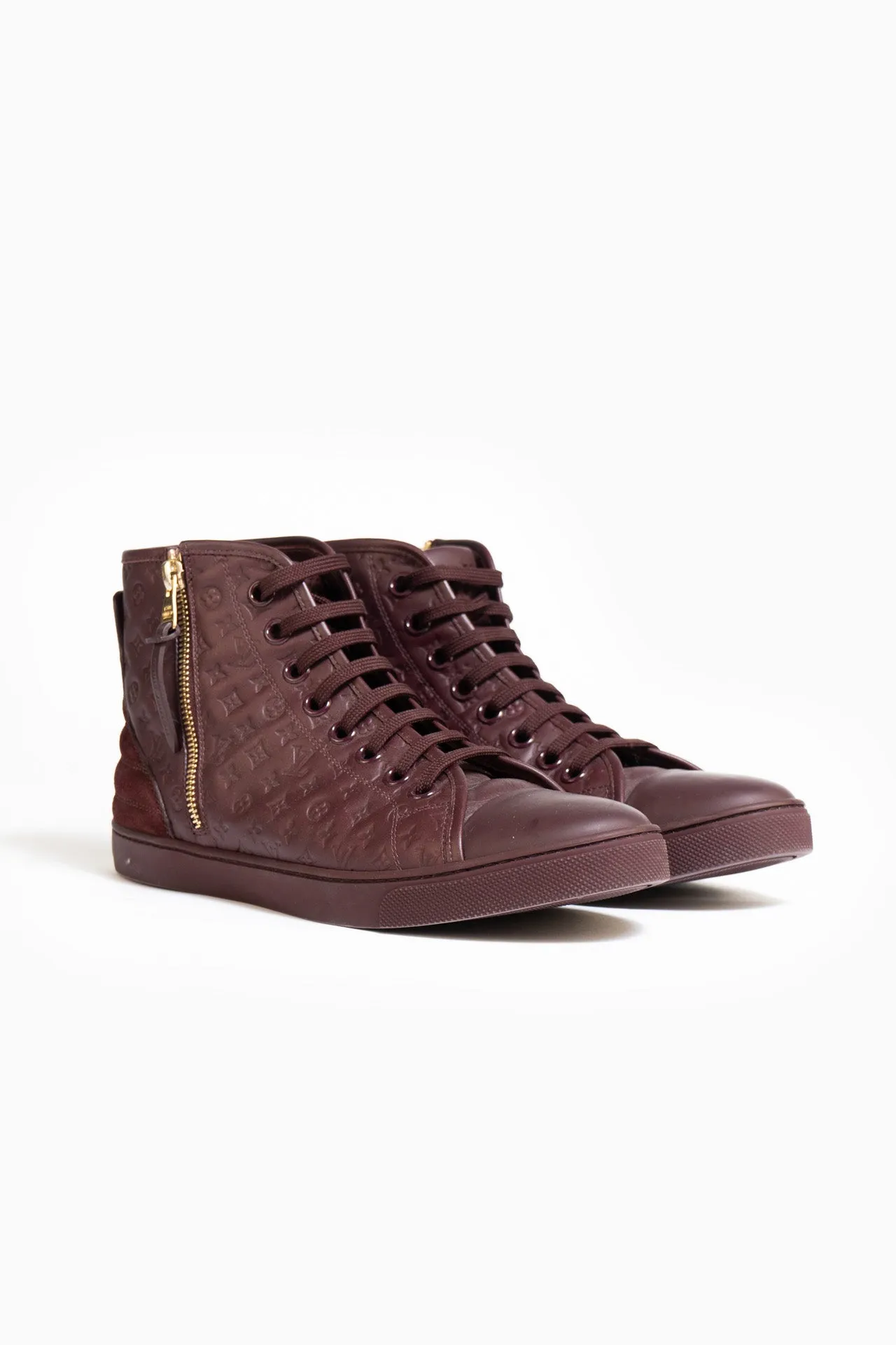 Louis Vuitton Burgundy Zipper Trainers - Size 39