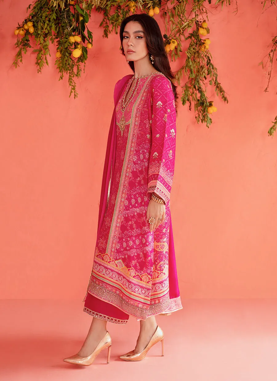 Mayna Festive Luxe Pret 23 - Asha Magenta Shirt And Dupatta