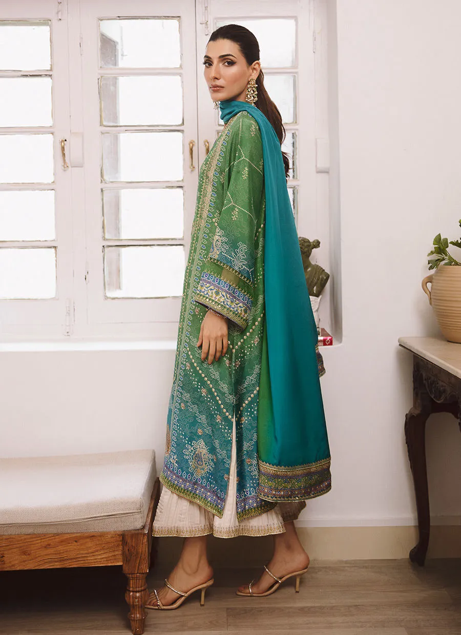 Mayna Festive Luxe Pret 23 - Izma Ombre Shirt And Dupatta