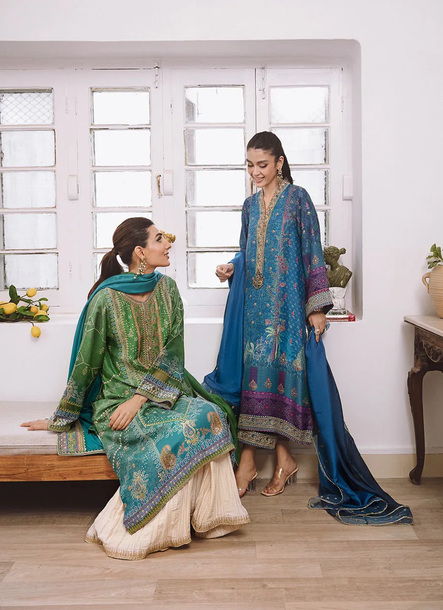Mayna Festive Luxe Pret 23 - Izma Ombre Shirt And Dupatta