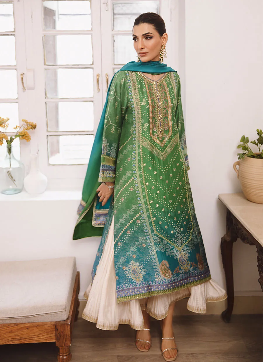 Mayna Festive Luxe Pret 23 - Izma Ombre Shirt And Dupatta