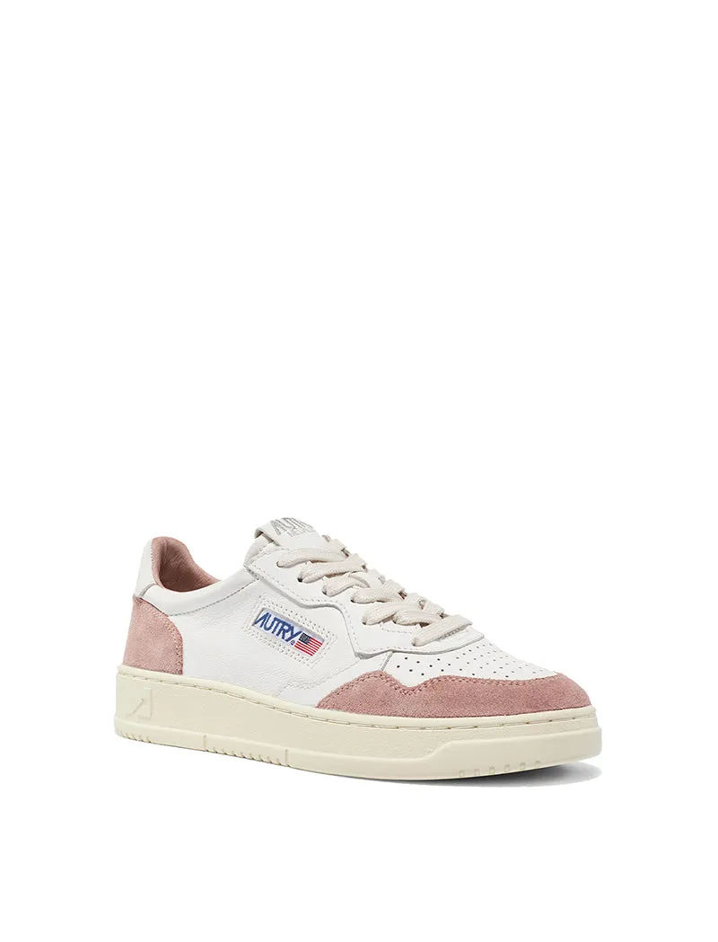 Medalist Low Trainers White Goatskin / Pink Suede