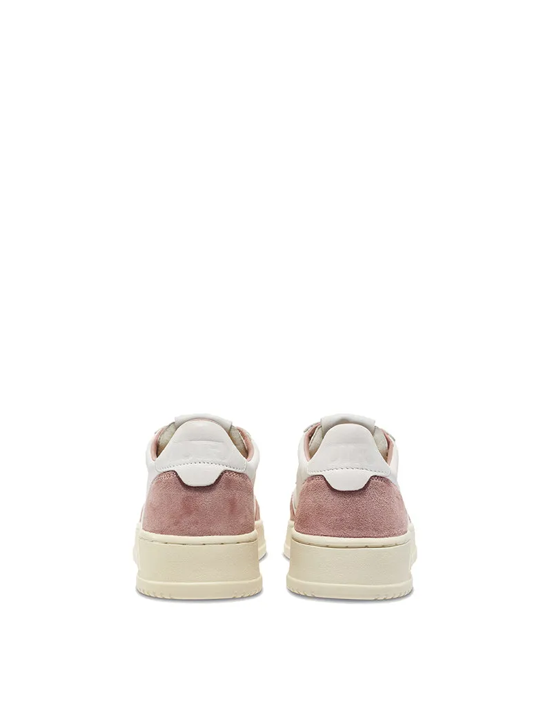Medalist Low Trainers White Goatskin / Pink Suede
