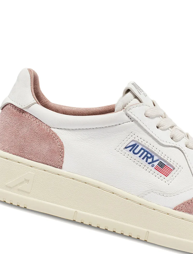 Medalist Low Trainers White Goatskin / Pink Suede