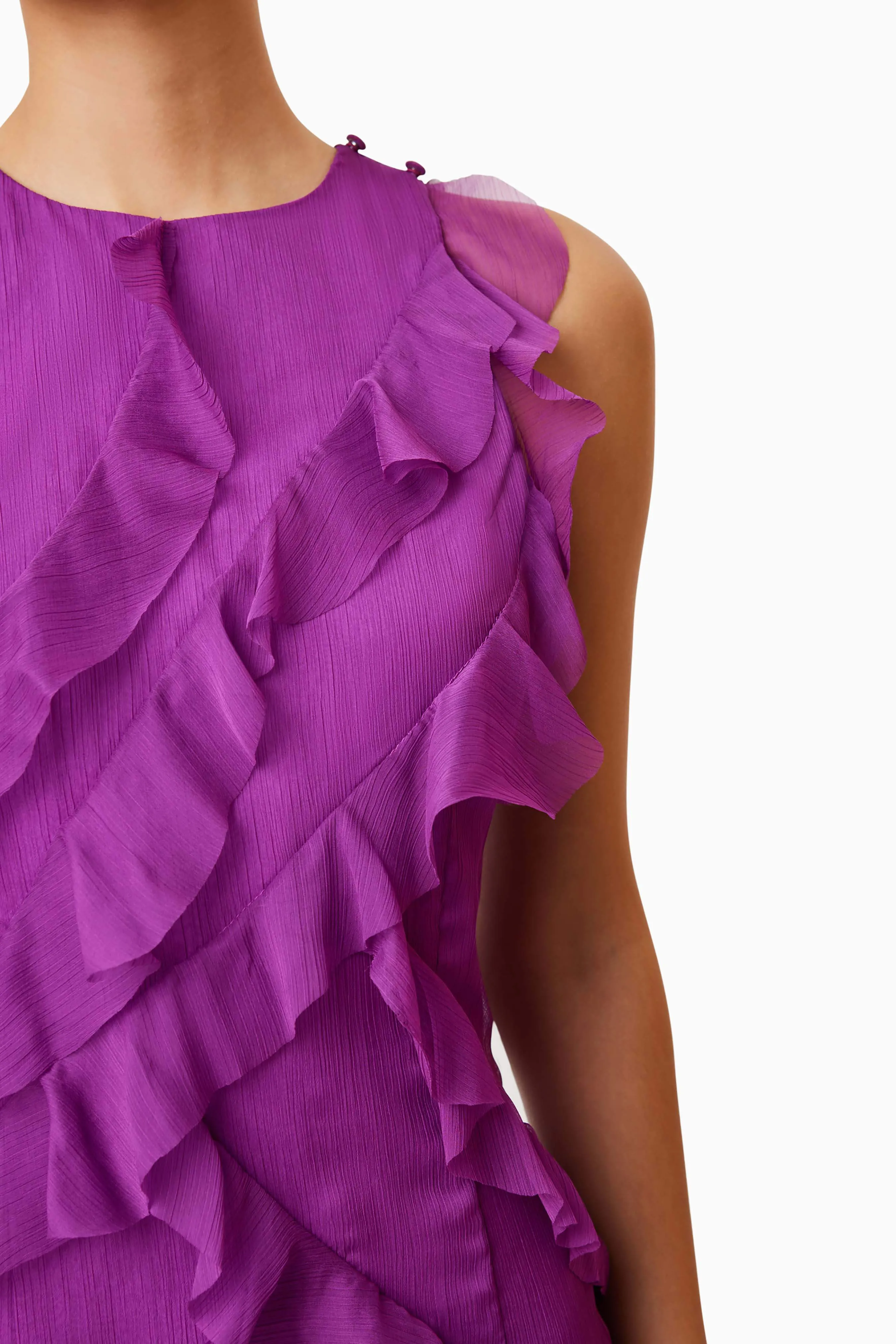 Mia Sheer Party Mini Dress In Purple