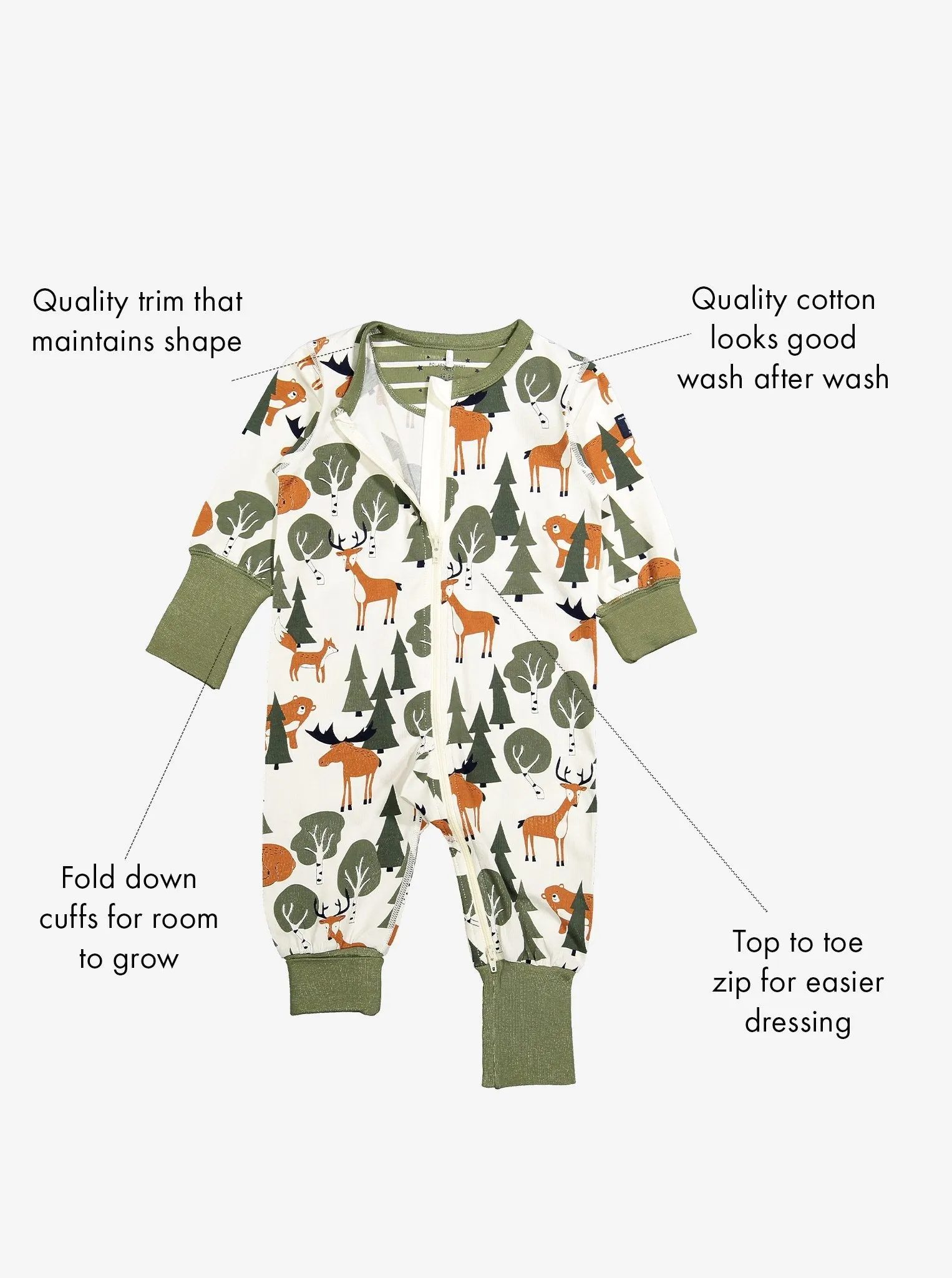 Moose Print Friends Kids Sleepsuit