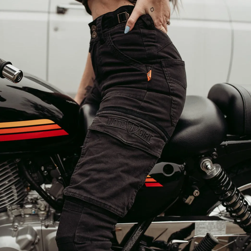 MotoGirl Lara Cargo Trousers Black