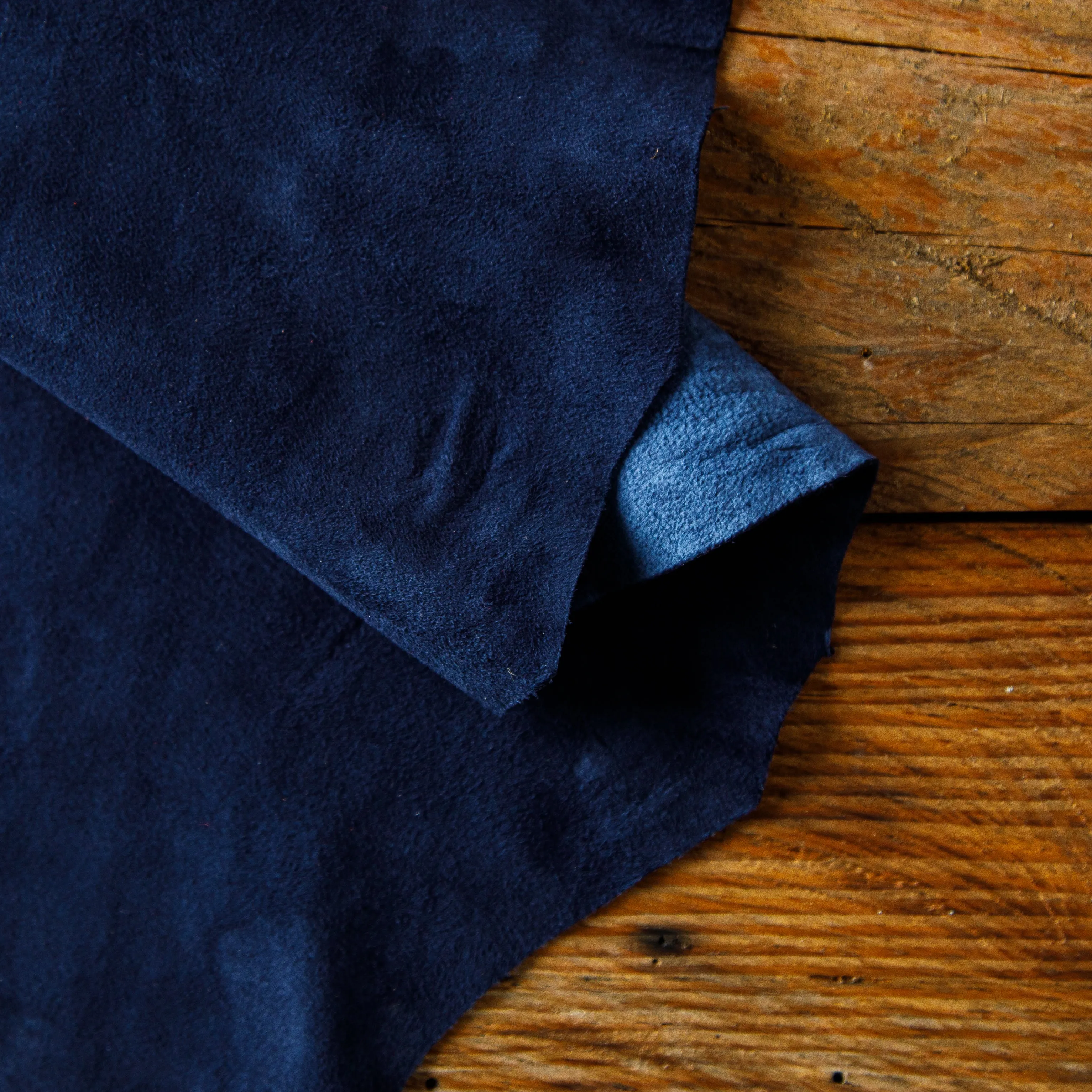 Navy Blue Vegetable Tanned Goat Suede