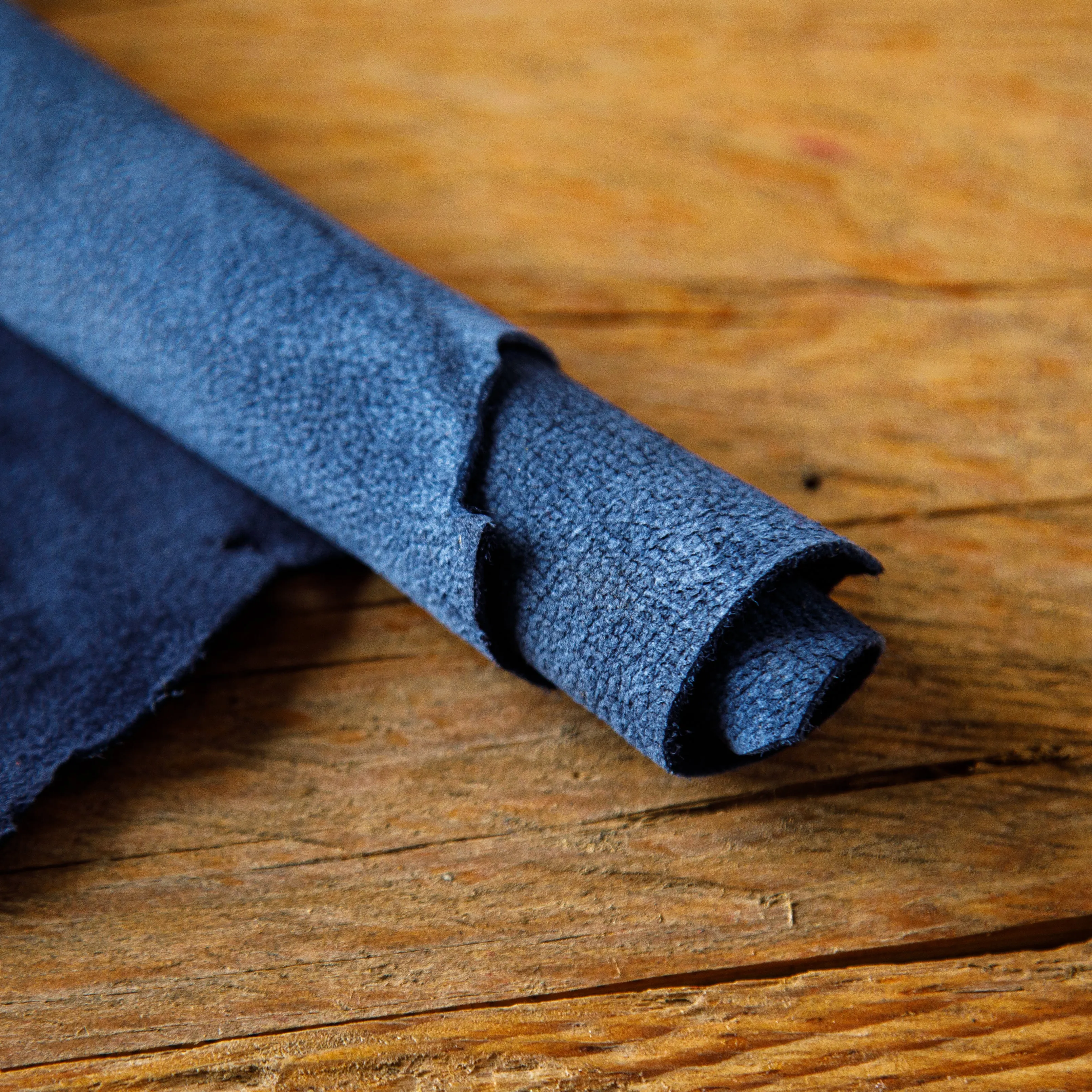 Navy Blue Vegetable Tanned Goat Suede