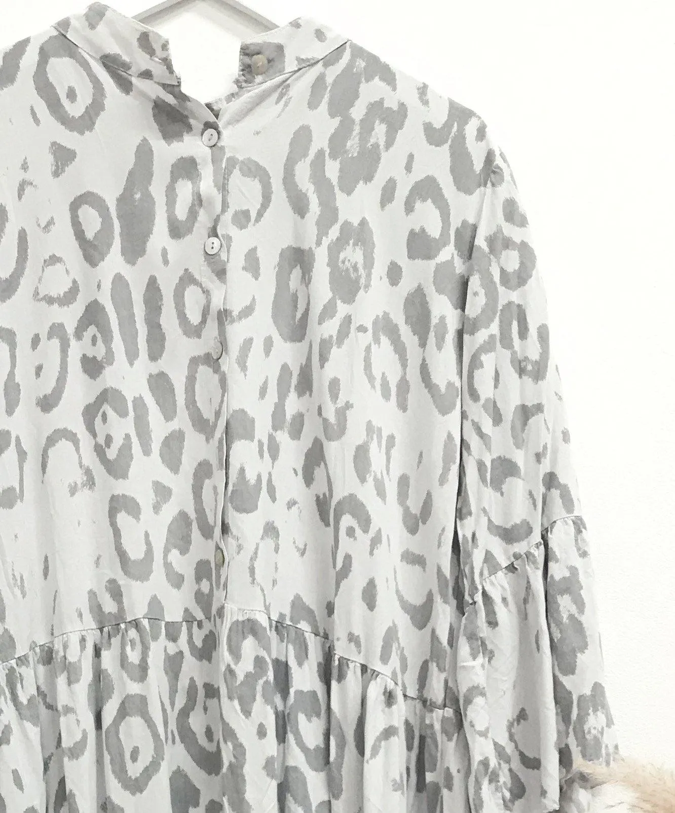 Paloma animal-print boho midi smock dress free-size