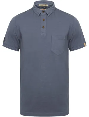 Port Wing Cotton Slub Polo Shirt in Vintage Indigo - Tokyo Laundry