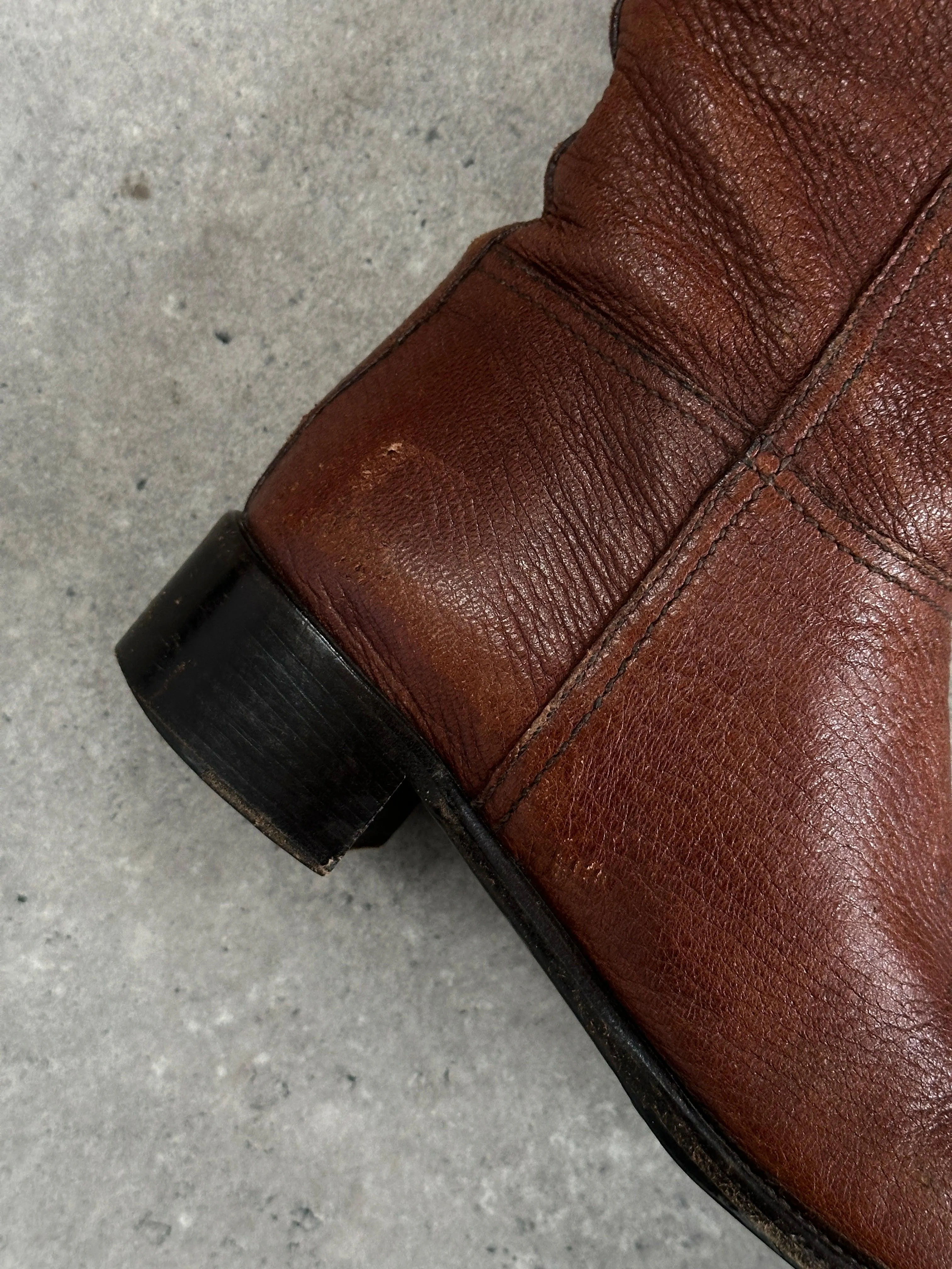 Prada Leather Logo Knee Boots - UK 4 / EUR 37